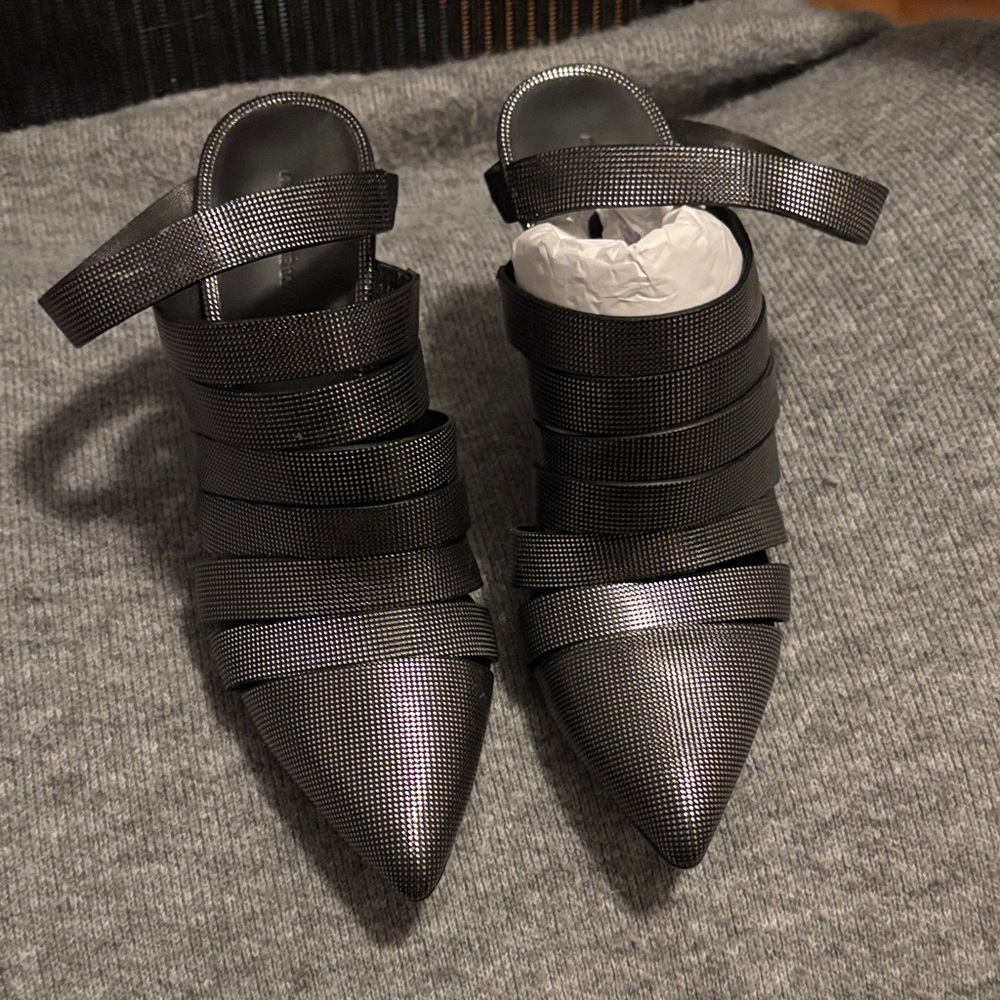 Alexander Wang Metallic Strappy Heels